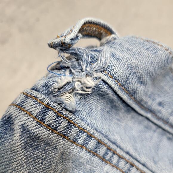 Vintage Gap Jeans Womens 4 Long Low Rise Light Wash Button Fly Raw Hem Y2K 00s - Picture 13 of 14